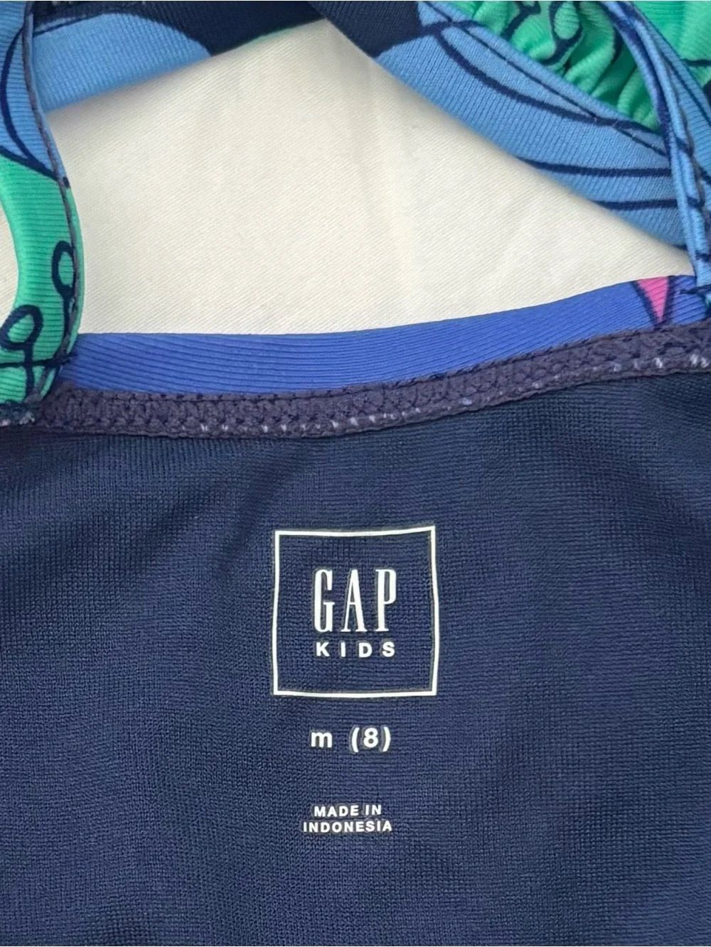 GAP Kids Floral Swim One-Piece in Navy, Pink & Green